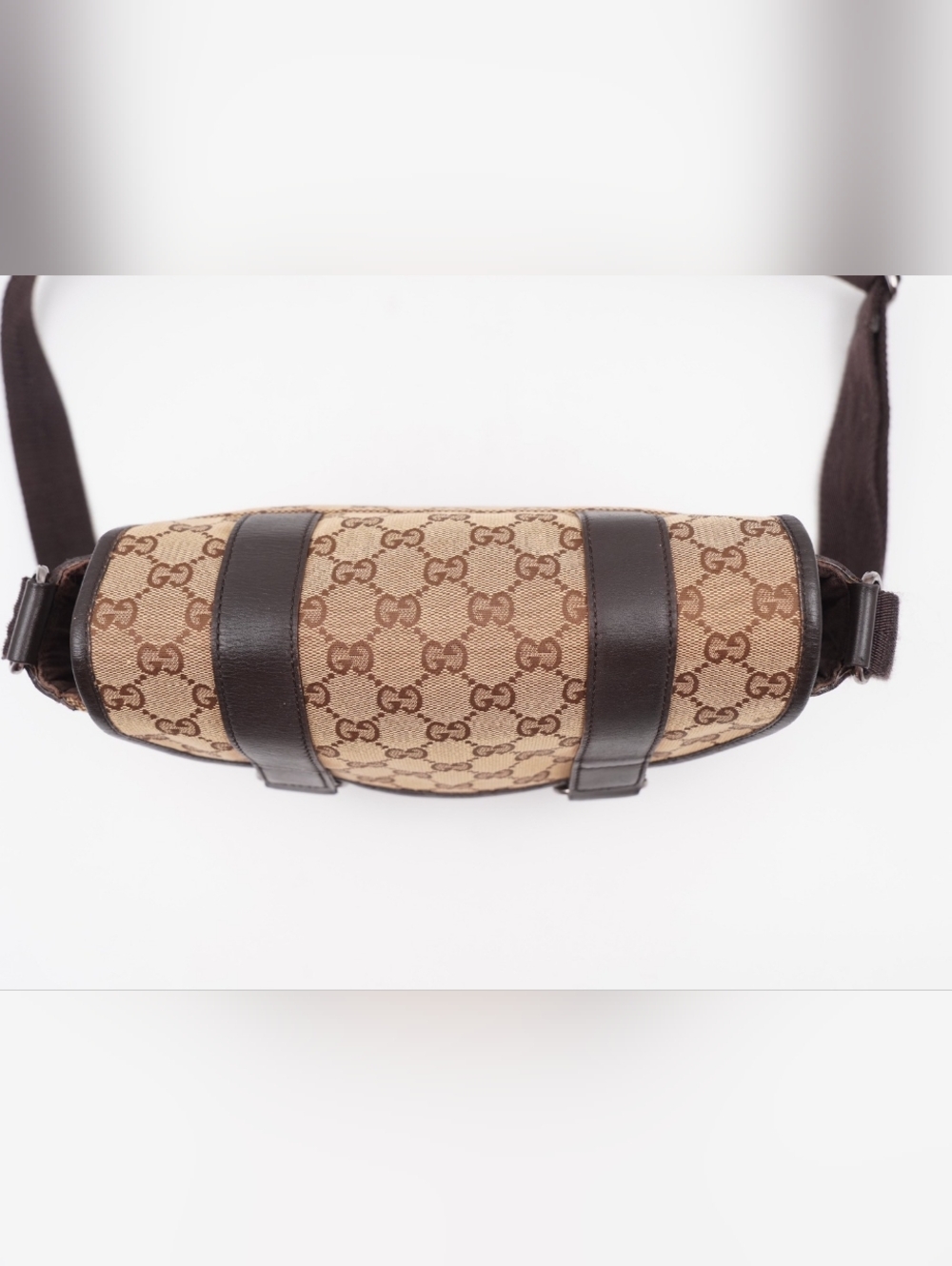 CG38 💗 Gucci GG Canvas Leather Monogram Crossbody Messenger Bag - Picture 3 of 11